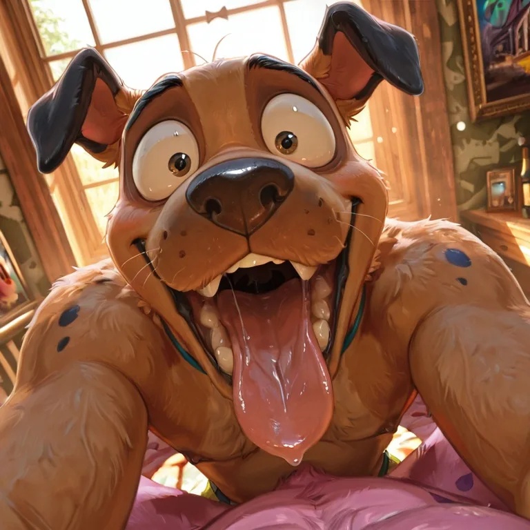 Courage the Cowardly Dog as a Gay Stoner Mouth Open Wide At Viewer