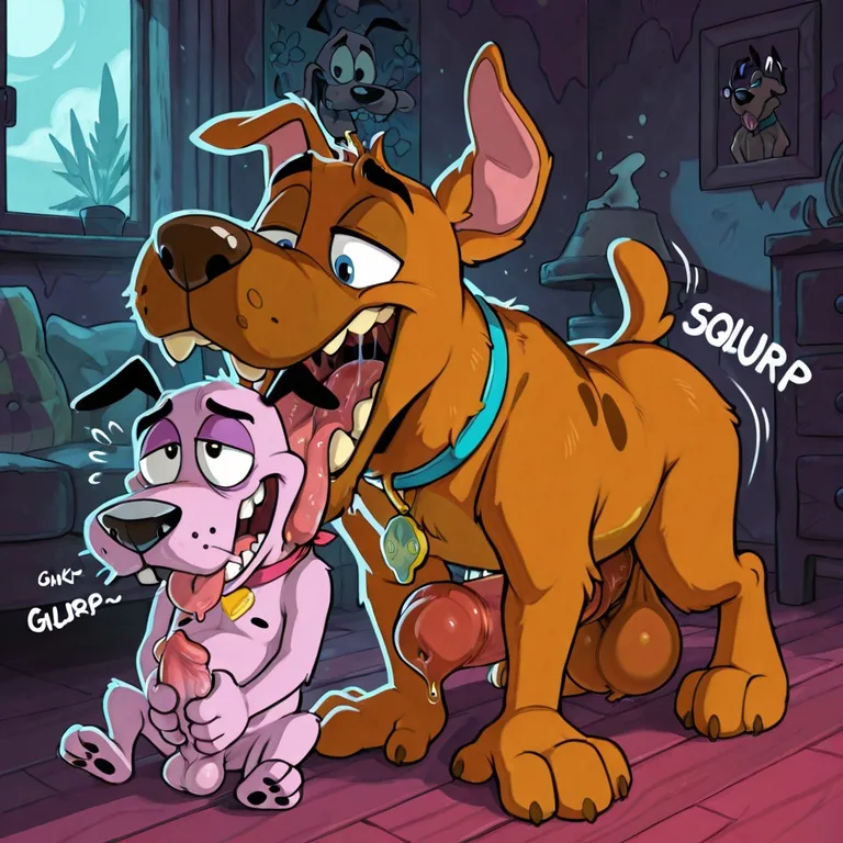 Courage the Cowardly Dog Stoned in 90s Toon Style