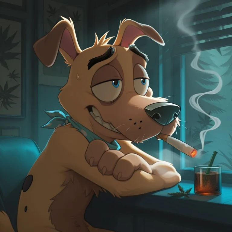 Courage the Cowardly Dog as a Chill Stoner