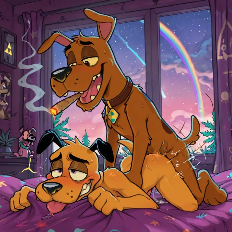 Male Dragon Couple Share Romantic Stoner Kiss