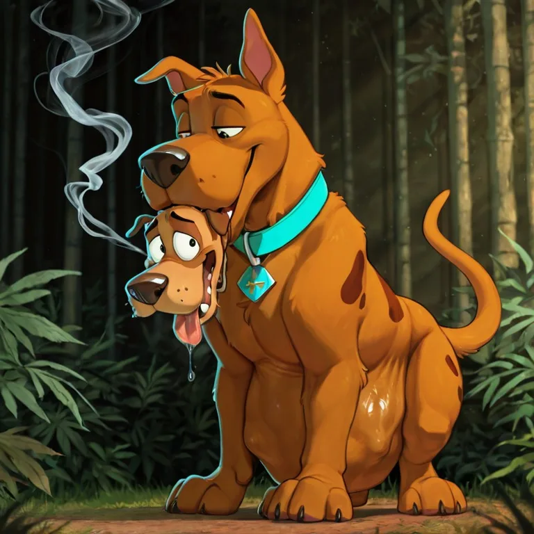 Scooby And Courage Share A Quiet Smoke In The Woods