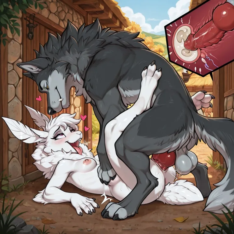 Feral Wolf and Moth in Village Under Watch