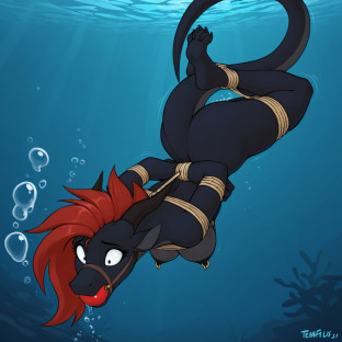 Dragoness Bound Underwater