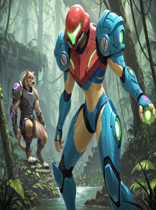 Metroid Chozo Warrior in Rainy Ruins
