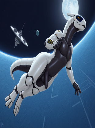 Astronaut with Long Foreskin in Space Station