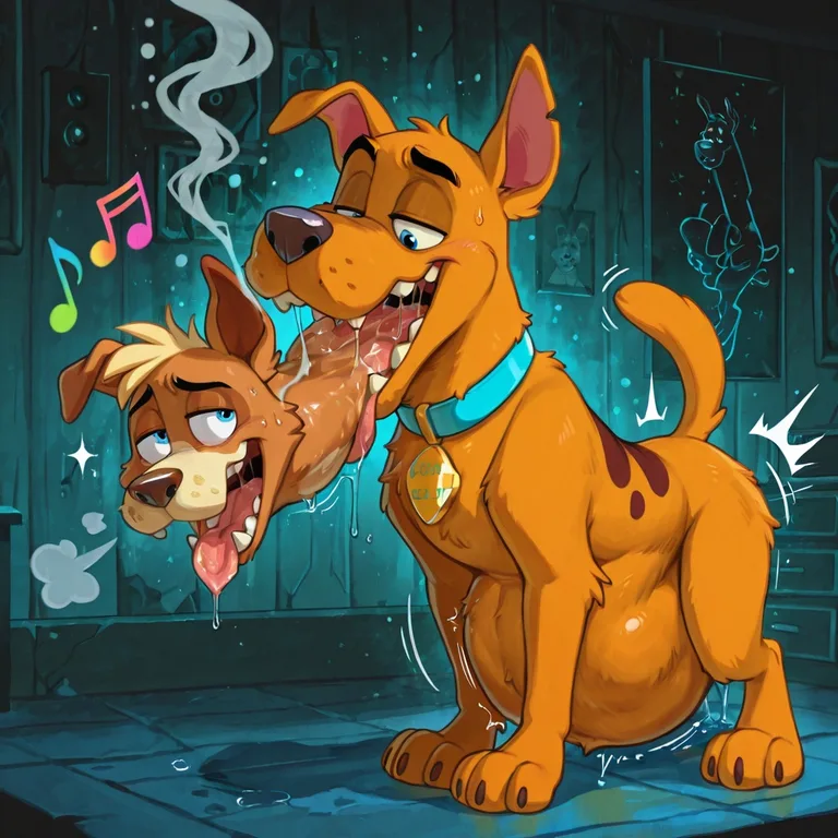 Courage the Cowardly Fox and Scooby-Doo: Toony Nude Vore Scene