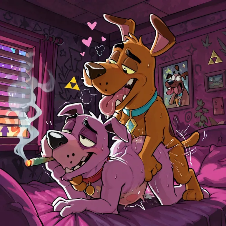Courage the Cowardly Dog M/M Romantic Scene