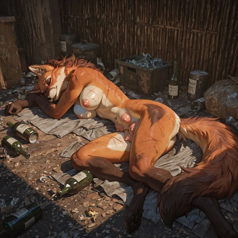 Maned Wolf Passed Out in Alleyway