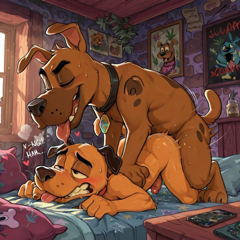 Courage the Cowardly Dog and Scooby-Doo Sharing a Joint