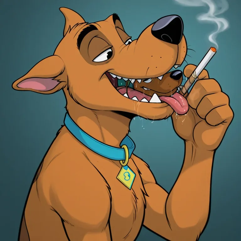 Courage the Cowardly Dog Inhaling Smoke with Scooby-Doo