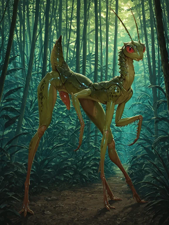 Mantis Monster in Jungle Shadows