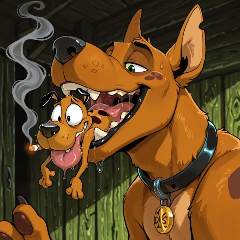 Scooby Doo Swallowing Courage the Cowardly Dog Whole Scooby Swallowing Courage The