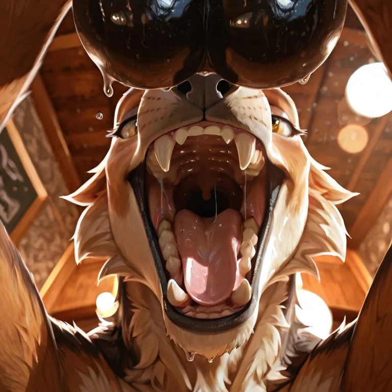 Detailed Canine Mouth Close-Up Study