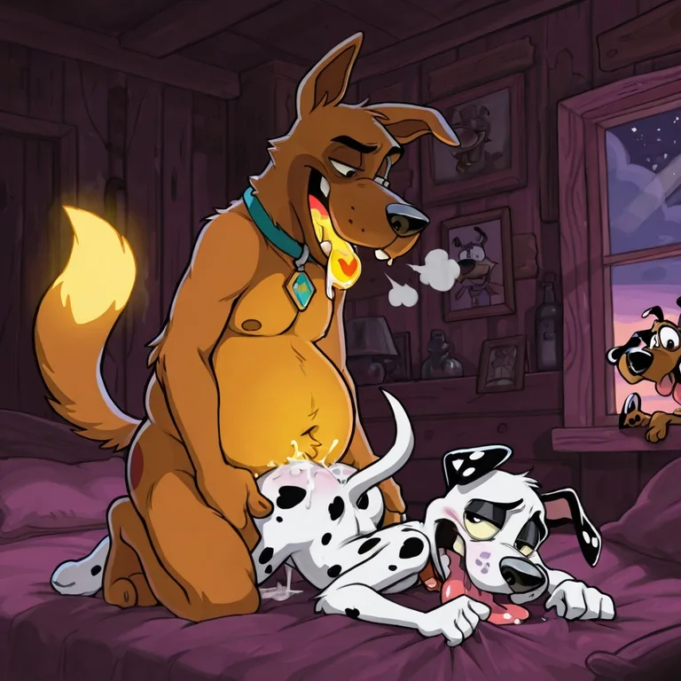Courage the Cowardly Dog in Rainbow Fur
