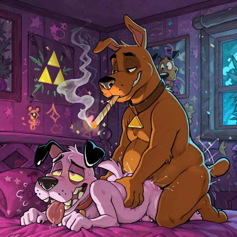 Courage the Cowardly Dog and Scooby Doo Stoner Duo Gay