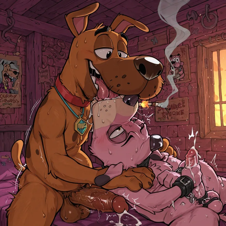 Toony Male Character Stoned and Aroused
