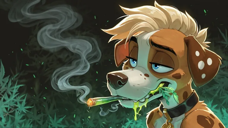 Anthro Stoner Fox with Glowing Fur Pattern