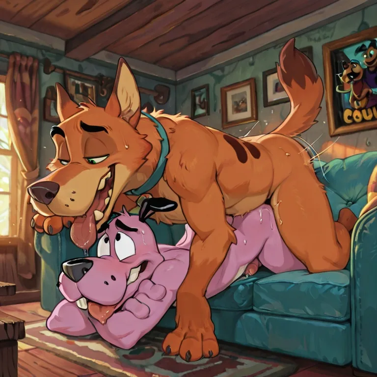 Courage the Cowardly Dog in Intimate Encounter