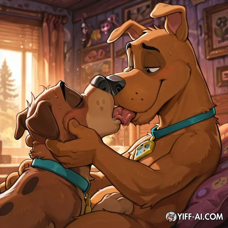 Courage and Scooby Doo Sharing a Tender Moment
