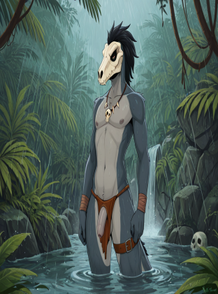 Primal Raptor in Rainy Jungle Ruins
