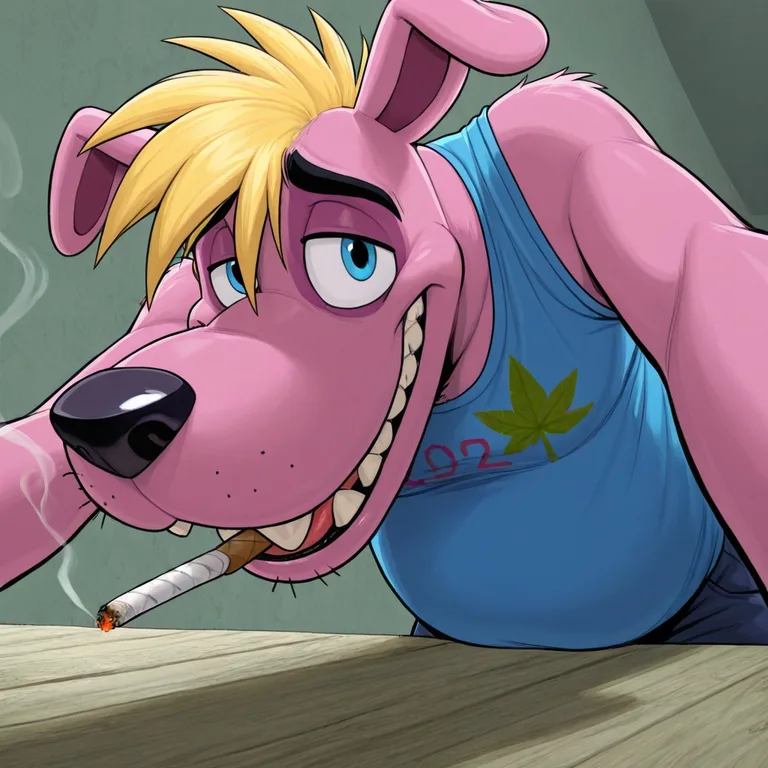 Courage the Cowardly Dog as Stoned Blond Anthro