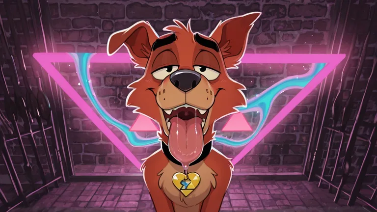 Anthro Stoner Fox Hypnotized by Neon Swirls