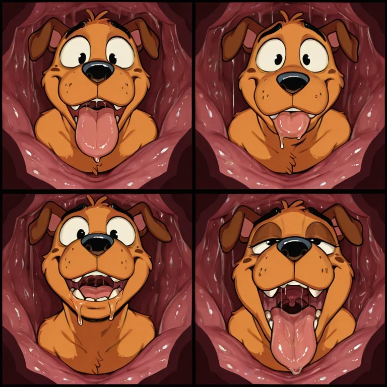 Scooby Doo and Courage in Comic Vore Scene