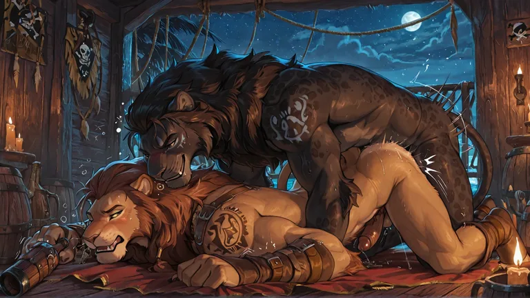 Mystical Warrior Duo in Tribal Night Scene