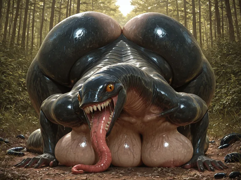 photorealism, fellatio_horror, leech, faceless, grotesque, d