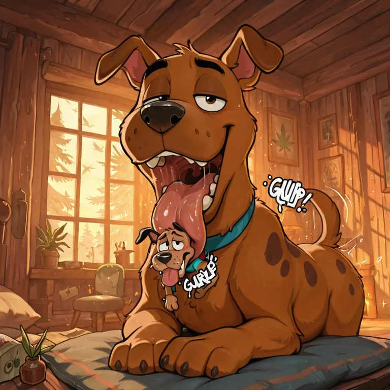 Courage the Cowardly Dog and Scooby Doo in Cartoon Scene