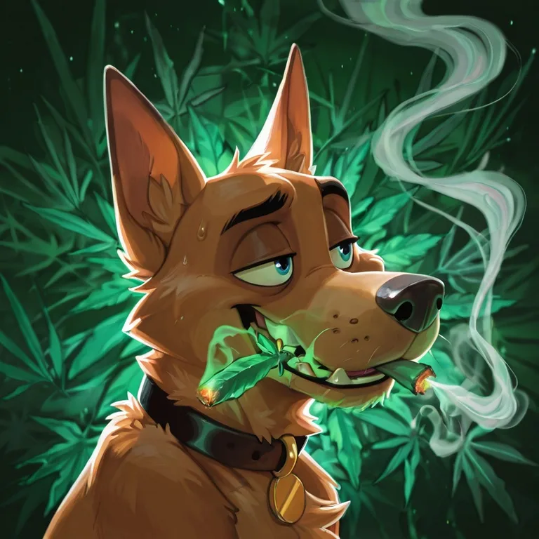 Anthro Fox Smoking Marijuana