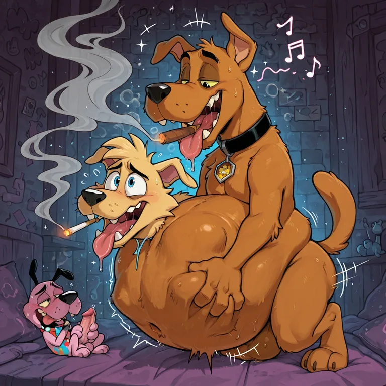 Courage the Cowardly Dog in Rainbow Musical Scene