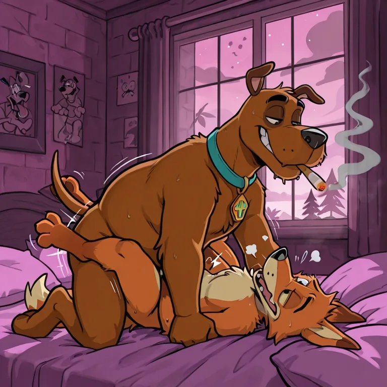 Cowardly Dog and Scooby Doo Romantic Moment