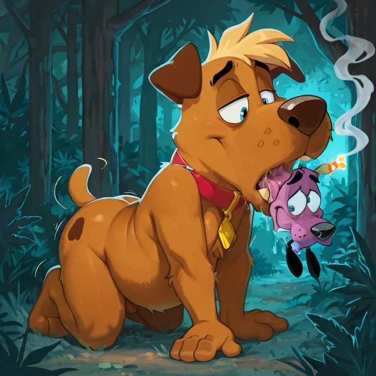 Courage the Cowardly Dog in Seductive Stoner Pose