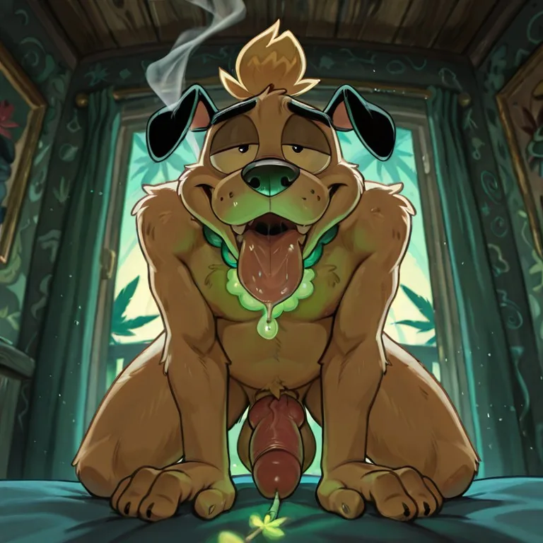 Stoned Courage The Cowardly Dog Blowing Smoke Rings