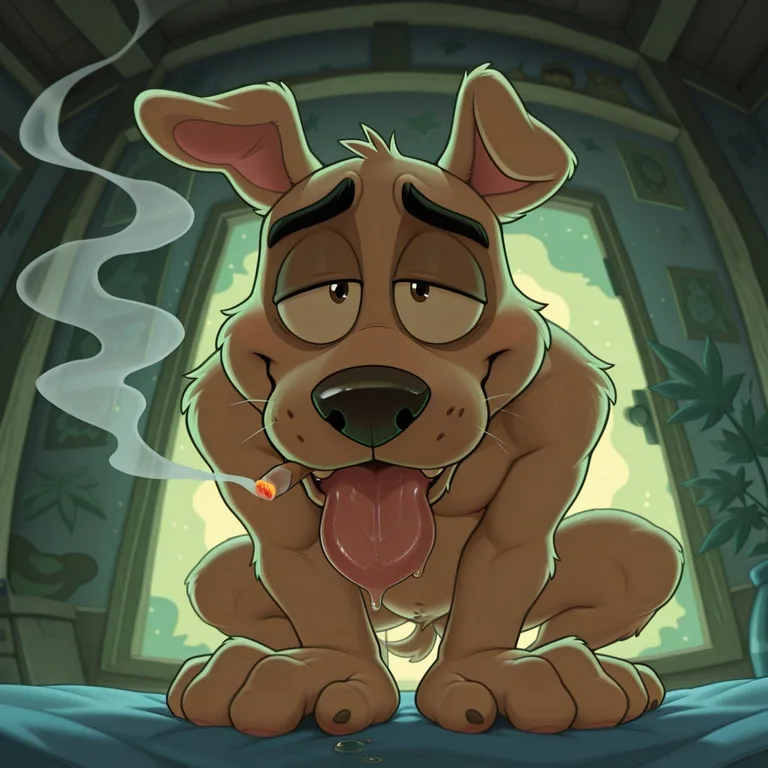 A Courage the Cowardly Dog Anthro Takes a Toke