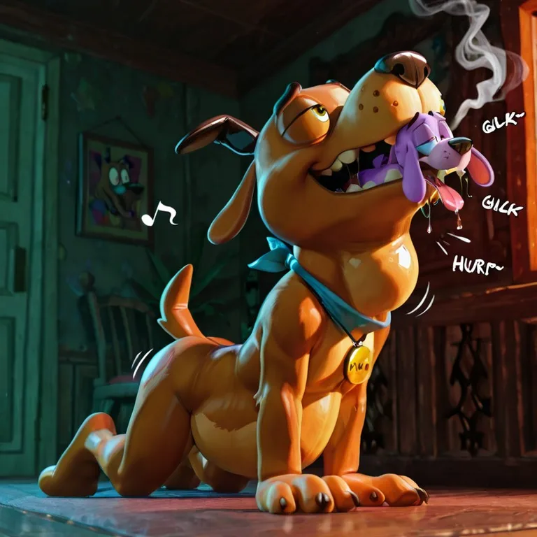 Realistic, 3d, Male, Anthro, Toony, Courage The Cowardly Dog