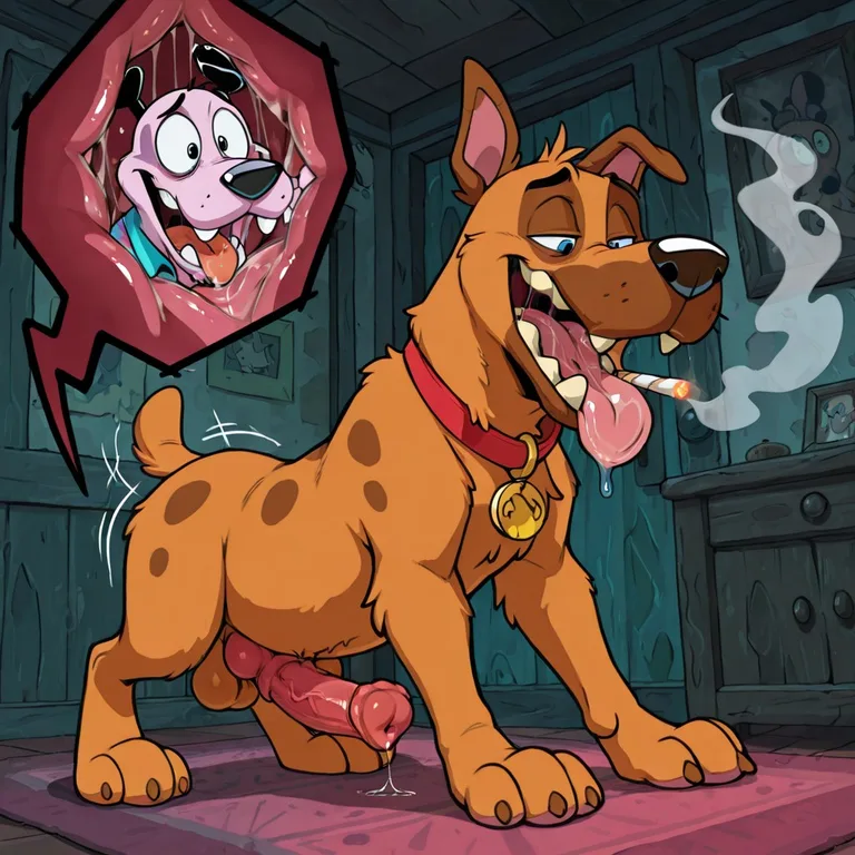 Courage the Cowardly Dog Stoner Art Slightly Chubby Male