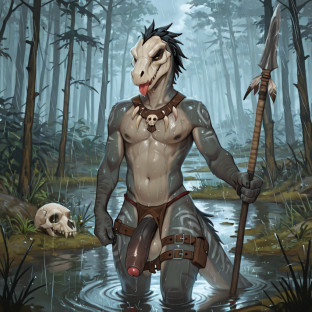 Predatory Raptor in Rainy Swamp