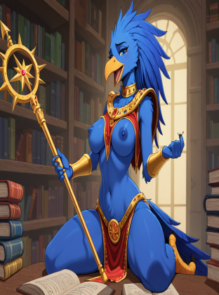 Tzeentch's Avian Sorceress in Library