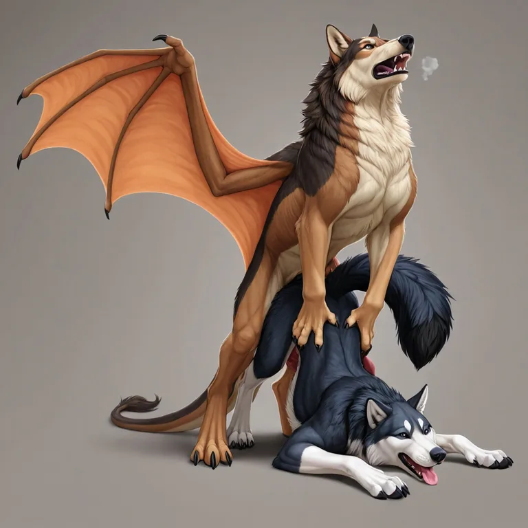 Feral Wolf Mounts Furred Dragoness