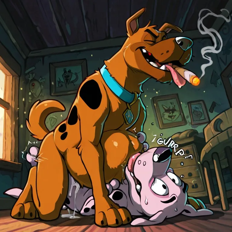 Courage the Cowardly Dog in Surreal Adventure