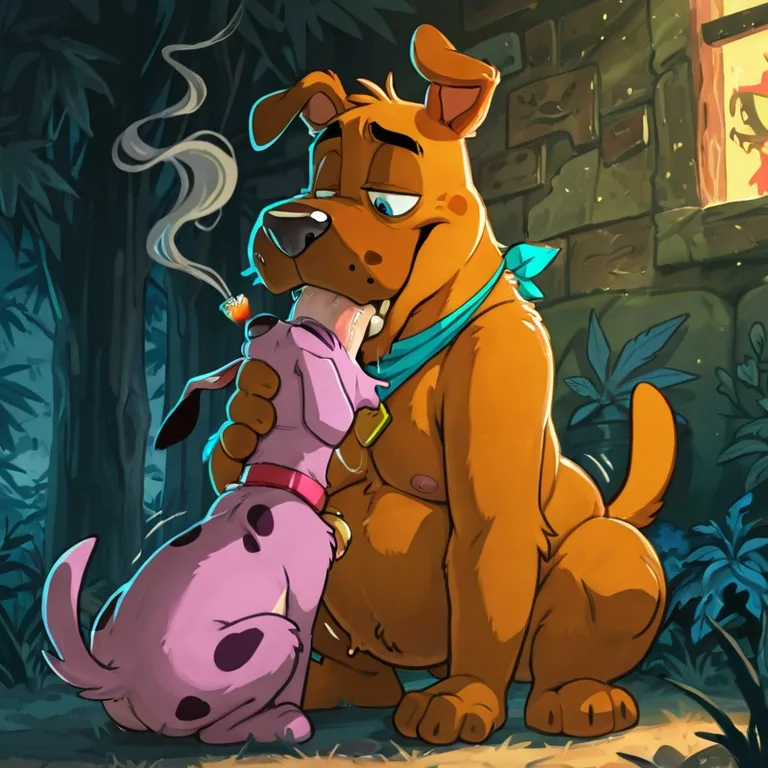 Courage the Cowardly Dog as a Charming Toony Anthropomorphic Character