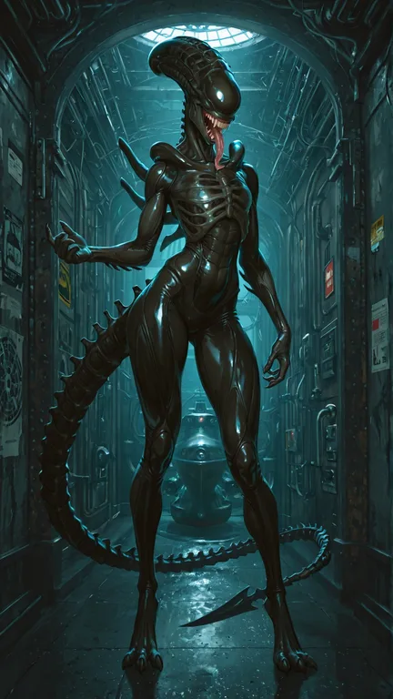 Alien Insectoid Beast in Submarine Setting