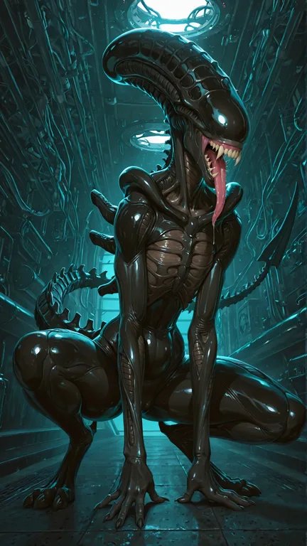 Alien Beast in Submarine Corridor