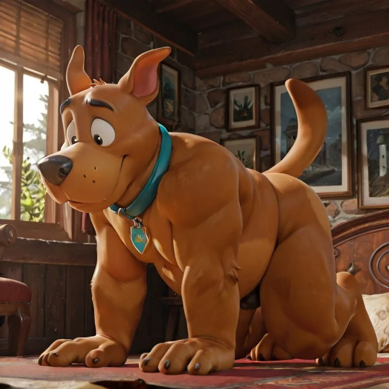 Courage and Scooby Meet in a 90s Forest Clearing