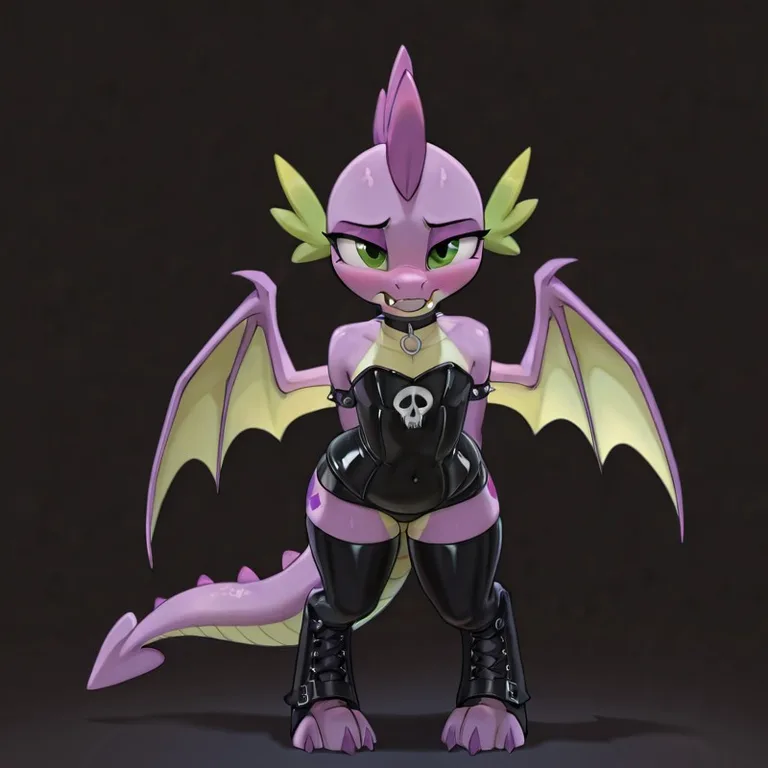 Spike the Dragon: Goth Anthro with Bat Wings