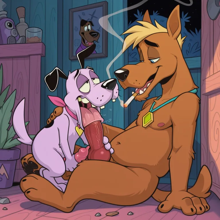 Courage the Cowardly Dog Stoner Portrait Goofy Long Snout