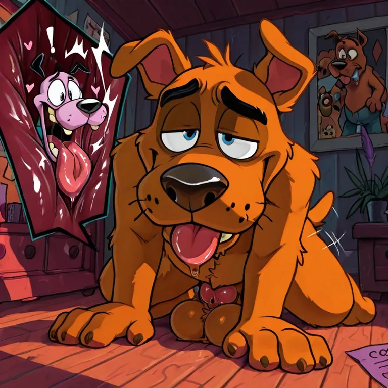 Courage the Cowardly Dog in Stoner Toon Style Gay Male