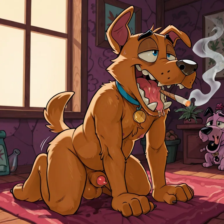 Courage the Cowardly Dog Stoner Portrait Blue Eyes